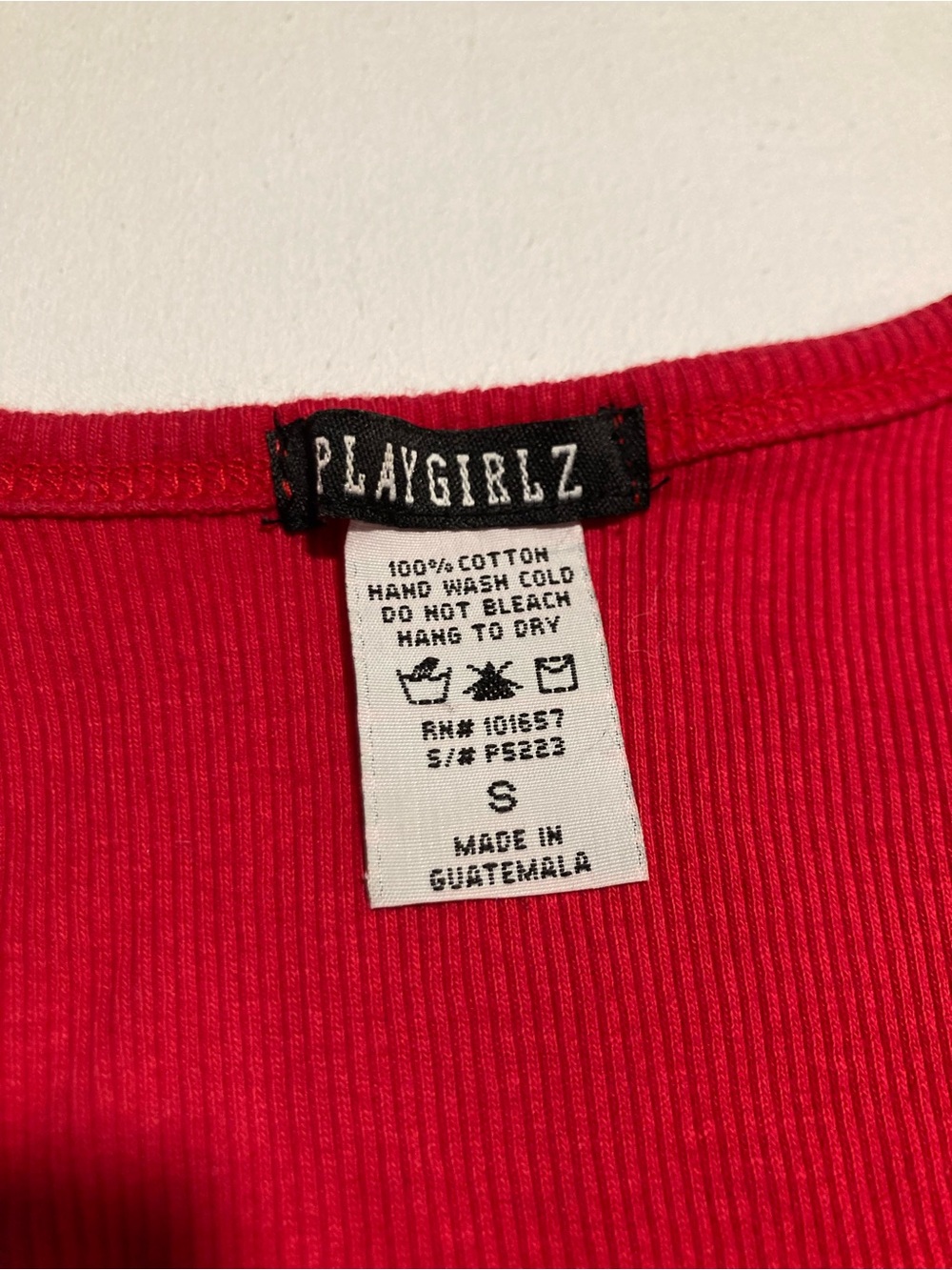Vintage Playgirlz Brand Red Ribbed Tank Top Size S - Picture 3 of 6